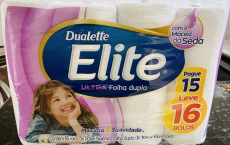 Elite Dualette Ultra – Papel Higiênico, Folha Dupla, 16 rolos na Amazon