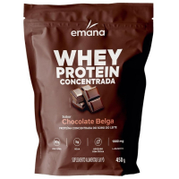 Emana Suplemento Alimentar Em Pó Whey Protein Adoçado Com Stevia Sabor Chocolate Belga - 450g na Amazon