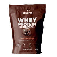 Emana Suplemento Alimentar Em Pó Whey Protein Adoçado Com Stevia Sabor Chocolate Belga - 450g na Amazon