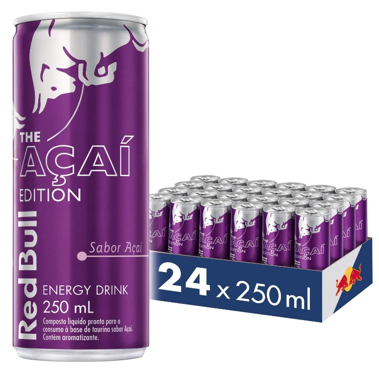 Energético Red Bull Energy Drink, Açaí, 250ml (24 latas) na Amazon