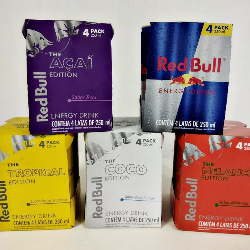 Energético Red Bull Energy Drink Pack com 4 Latas de 250ml na Amazon