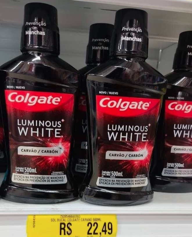 Enxaguante Bucal Colgate Luminous White Carvão 500ml na Amazon