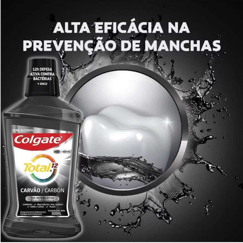 Enxaguante Bucal Multibenefício Colgate Total 12 Carvão Ativado 500ml na Amazon