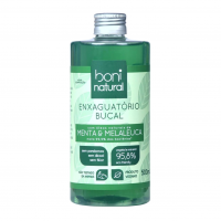 Enxaguante Bucal Natural E Vegano, Sem Flúor, Zero Álcool, Sem Parabeno, Menta E Melaleuca, Boni Natural, Verde, 500ml na Amazon