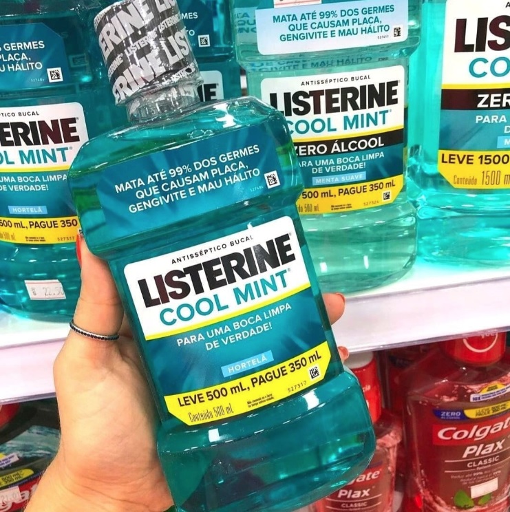 Enxaguatório Bucal Cool Mint, Listerine, L 500Ml P 350Ml na Amazon