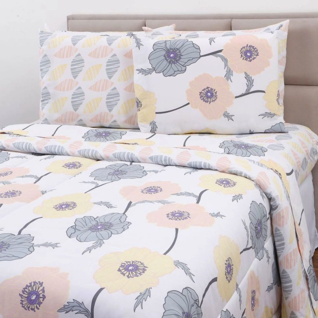Enxoval Cama Casal ou Queen Lilla 7 Peças 100% Algodão – Casa e Confortop na Shoptime