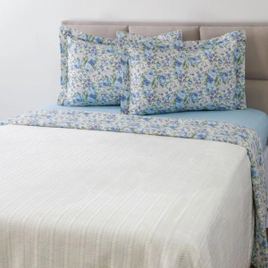 Enxoval com Cobertor Queen Petit Azul 5 Peças - Casa e Conforto na Americanas