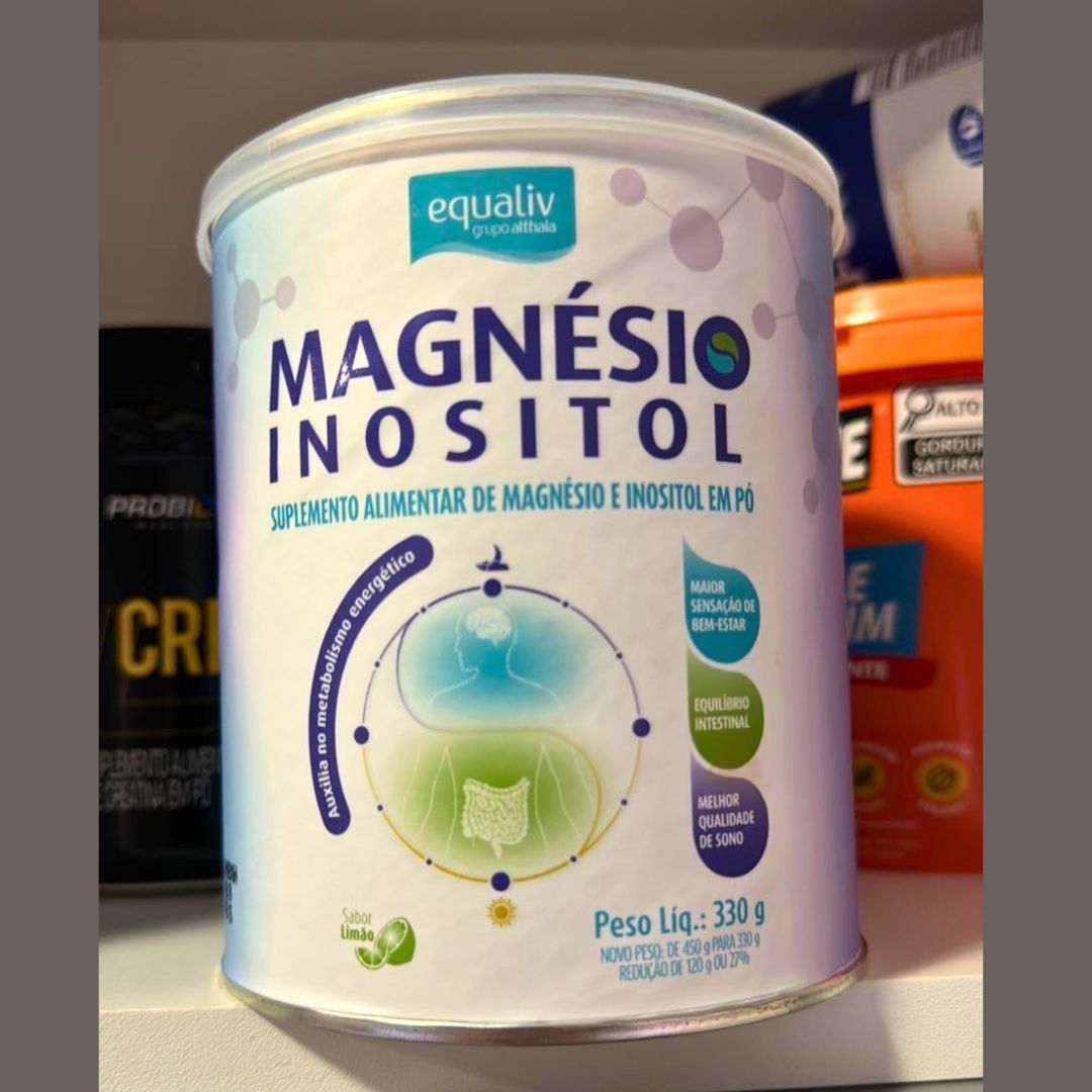 EQUALIV Magnésio Inositol – Suplemento Alimentar em Pó – Auxilia no Metabolismo Energético, Equilíbrio Intestinal, Qualidade do Sono, Sensação de Bem-Estar – Lata 330g na Amazon