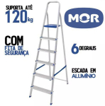 Escada Alumínio 6 Degraus Mor na Amazon
