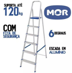 Escada Alumínio 6 Degraus Mor na Amazon