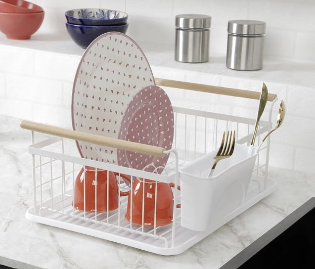 Escorredor de Louça com Porta Talheres e Alça Branco – La Cuisine na Americanas