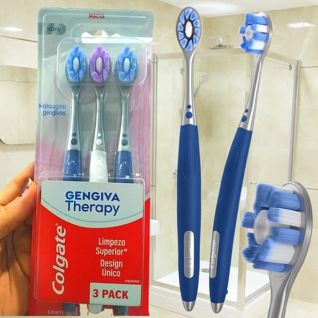 Escova de Dente Colgate Gengiva Therapy 3 unid na Amazon
