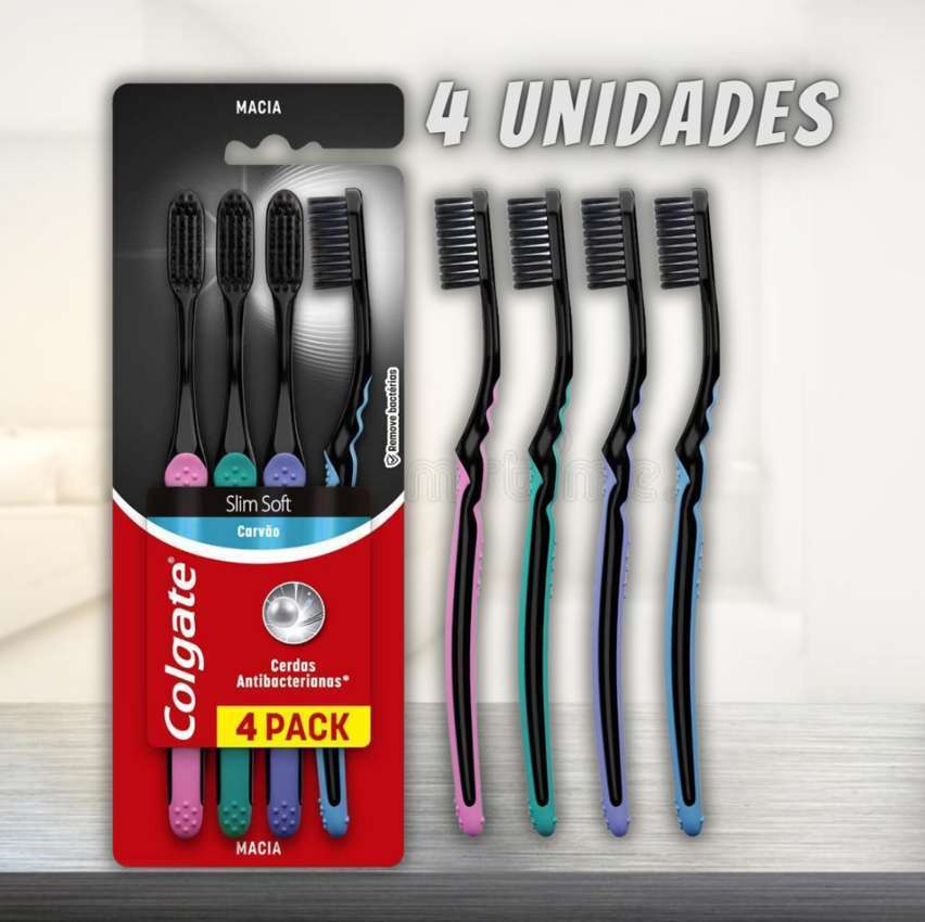Escova de Dente Colgate Slim Soft 4 unidades na Amazon