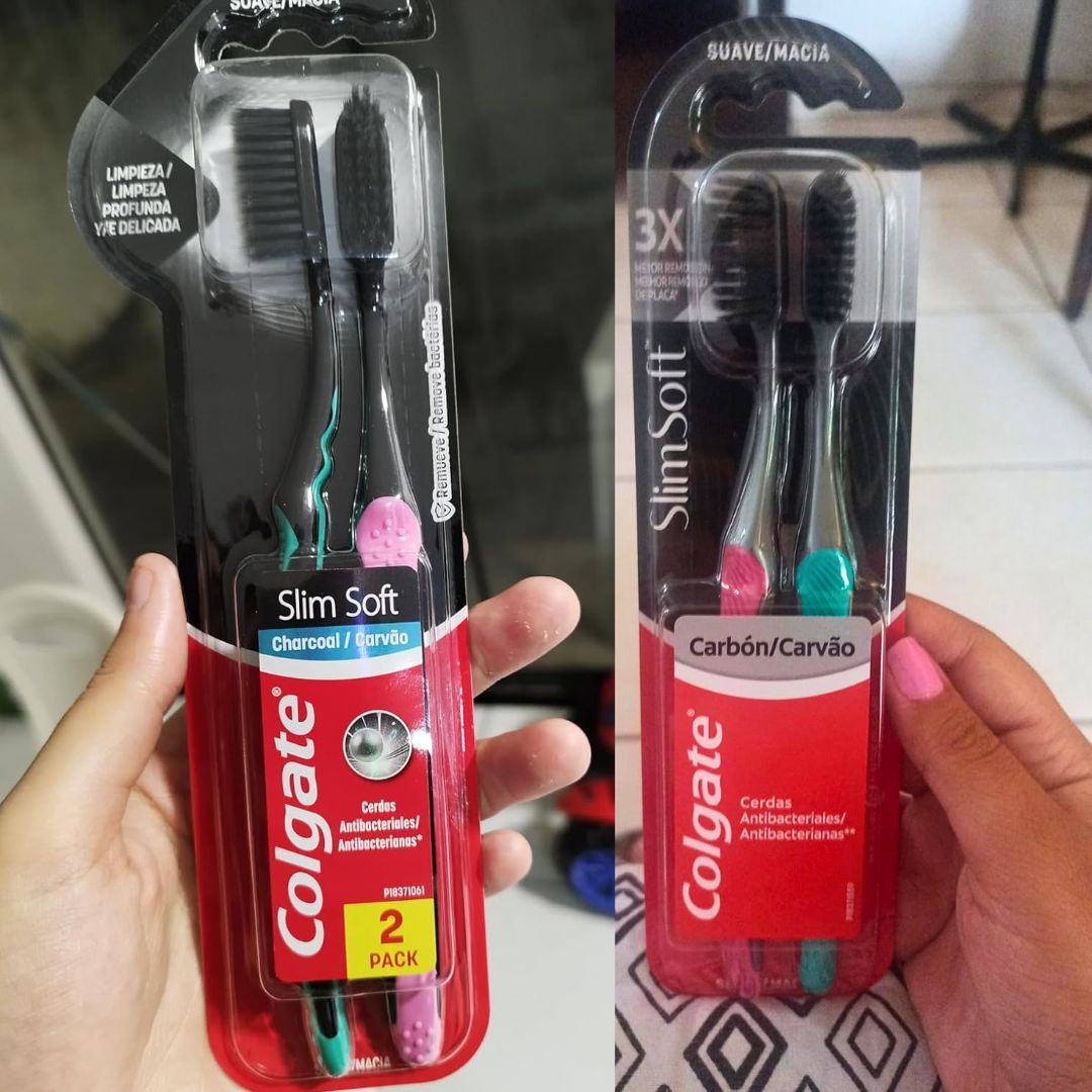 Escova de Dente Colgate Slim Soft Black 2 unid na Amazon