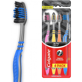 Escova Dental Colgate Zigzag Carvão CN07784A - 4 Unidades na Amazon