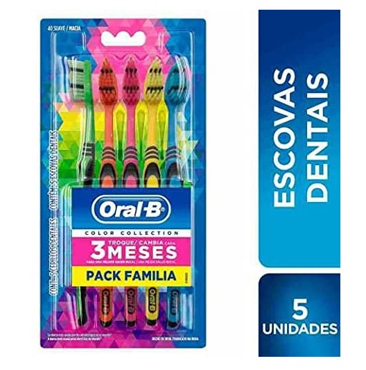 Escova Dental Oral-B Color Collection Pack Familiar na Amazon