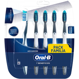 Escova Dental Oral-B Pro-Saúde 7 benefícios - 5 Unidades na Amazon