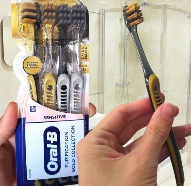 Escova Dental Oral-B Purification Gold Collection – 4 unidades na Amazon