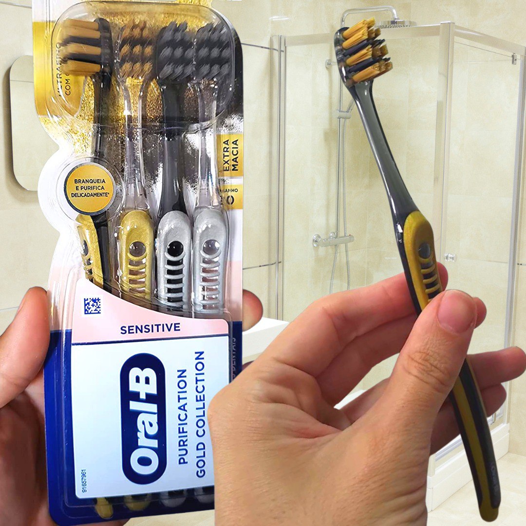 Escova Dental Oral-B Purification Gold Collection – 4 unidades na Amazon