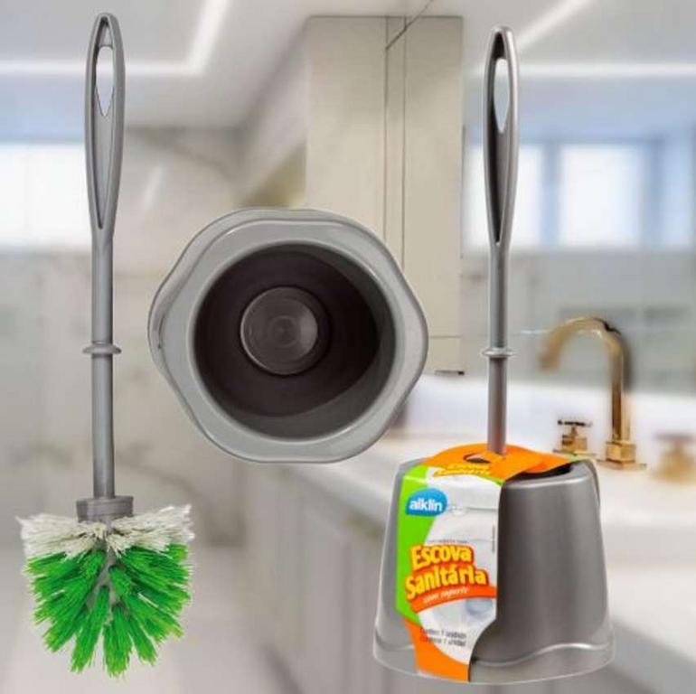 Escova Sanitária com Suporte Banheiro, Alklin na Amazon