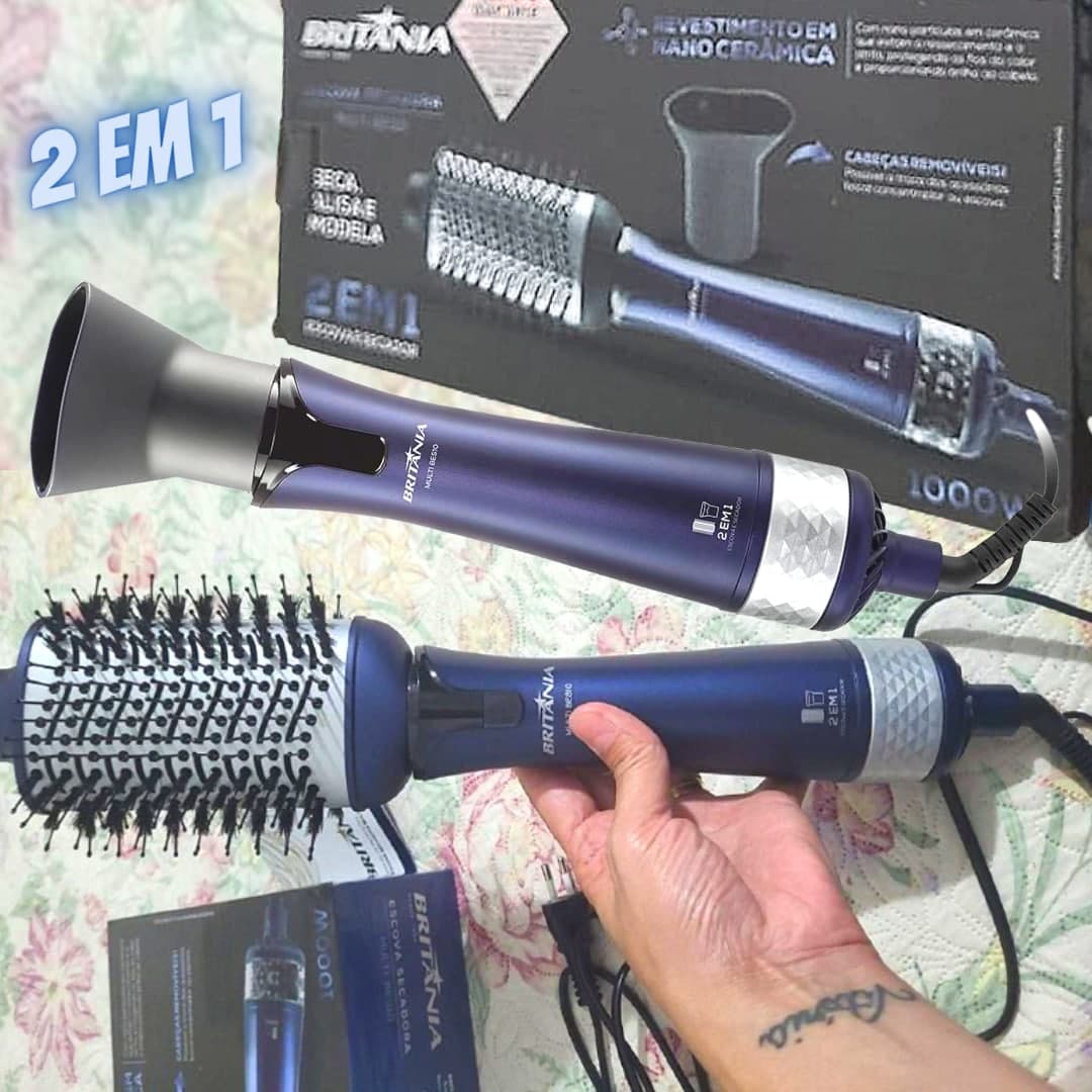 Escova Secadora Britânia BES10 1000W 2 Velocidades - com Íons Turmalina na Magazine Luiza