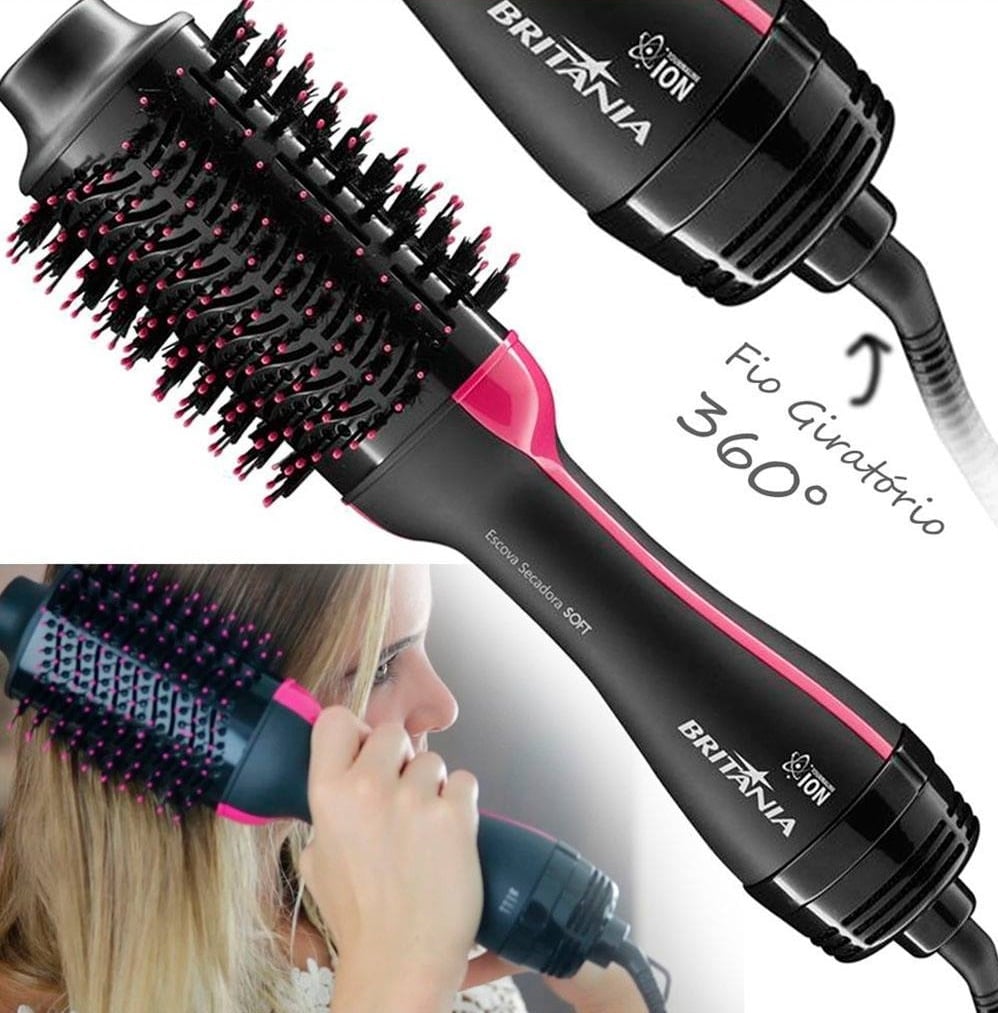 Escova Secadora Britânia Cerâmica 1200W com Íons – 2 Velocidades Soft BEC02 na Magazine Luiza