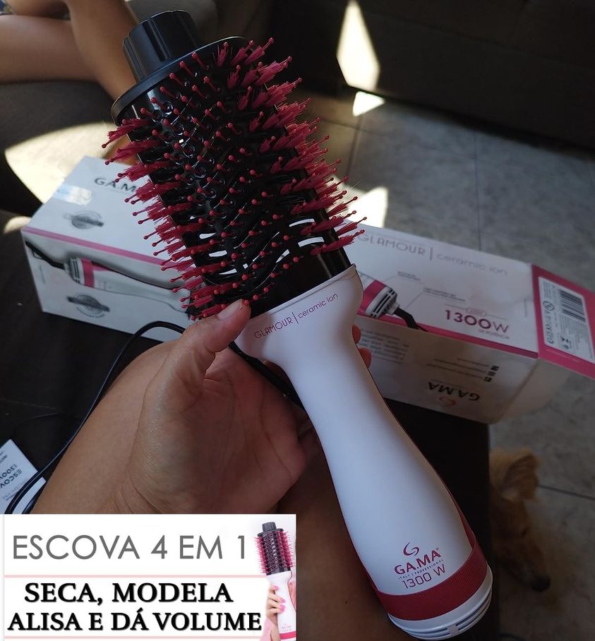 Escova Secadora GAMA ITALY Glamour Pink Brush 3D – 1300W 3 Temperaturas na Magazine Luiza