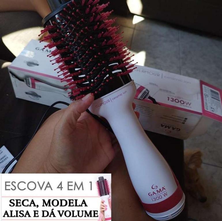 Escova Secadora GAMA ITALY Glamour Pink Brush 3D – 1300W 3 Temperaturas na Magazine Luiza
