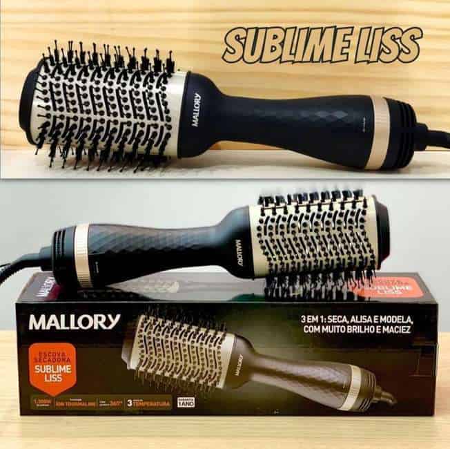 Escova Secadora Sublime Liss Mallory 3 em 1, Com 1200W, 2 Velocidades, Cerdas Mistas -127V na Amazon