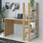 Escrivaninha com Estante Lateral MATCH cor Off White/Carvalho – Artely na Amazon