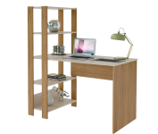 Escrivaninha com Estante Lateral MATCH cor Off White/Carvalho – Artely na Amazon