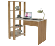 Escrivaninha com Estante Lateral MATCH cor Off White/Carvalho – Artely na Amazon