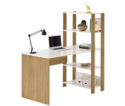 Escrivaninha com Estante Lateral MATCH cor Off White/Carvalho – Artely na Amazon