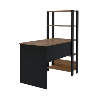 Escrivaninha Com Estante Lateral MATCH Cor Preto/Pinho - Artely na Amazon