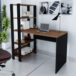 Escrivaninha com Estante Lateral MATCH cor Preto/Pinho – Artely na Amazon