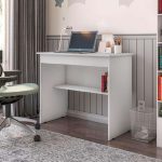 Escrivaninha/Mesa de Computador com 1 Gaveta e Prateleira Organizadora na Amazon