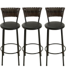 ESPAÇO JUNCO KIT 3 BANQUETAS ALTA COZINHA BALCÃO AREA GOURMET ARGILA JUNCO (PRETO) na Amazon