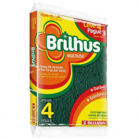 Esponja Abrasiva Multiuso, Brilhus, Verde/Amarelo na Amazon