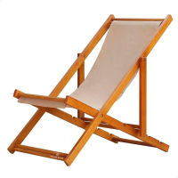 Espreguiçadeira Portátil De Madeira Maciça – Para Piscina, Sem Braço, Envernizada (Bege) na Amazon