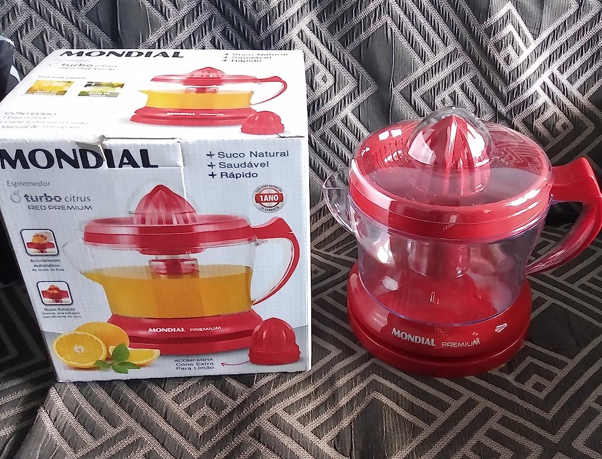Espremedor de Frutas Mondial, Turbo Citrus Red Premium, 110V, 30W – E-23 na Amazon