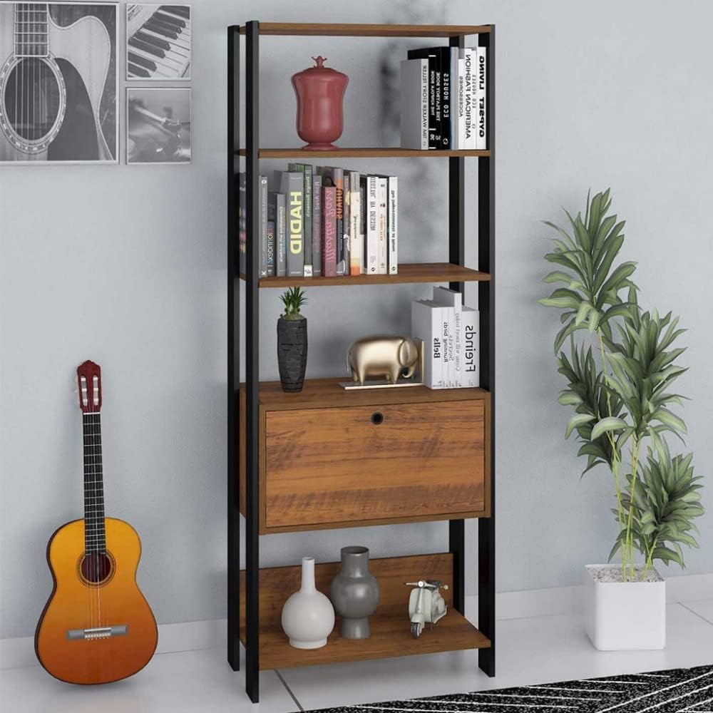 Estante Organizadora com porta basculante MATCH cor Pinho/Preto – Artely na Amazon