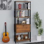 Estante Organizadora com porta basculante MATCH cor Pinho/Preto – Artely na Amazon