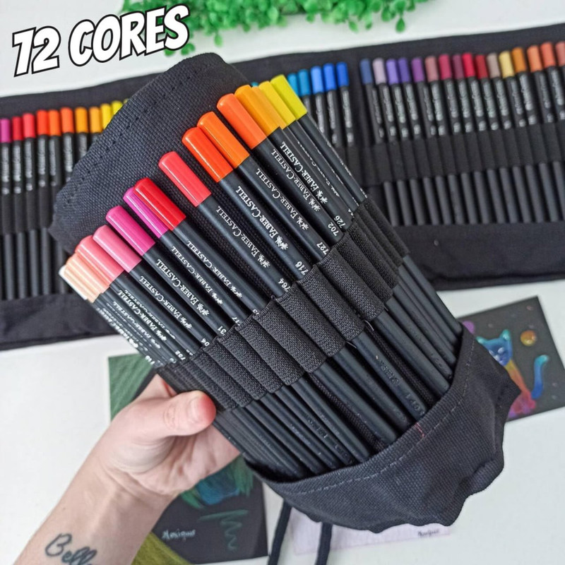Estojo de Tecido com 72 Ecolápis de Cor SuperSoft Faber-Castell na Amazon