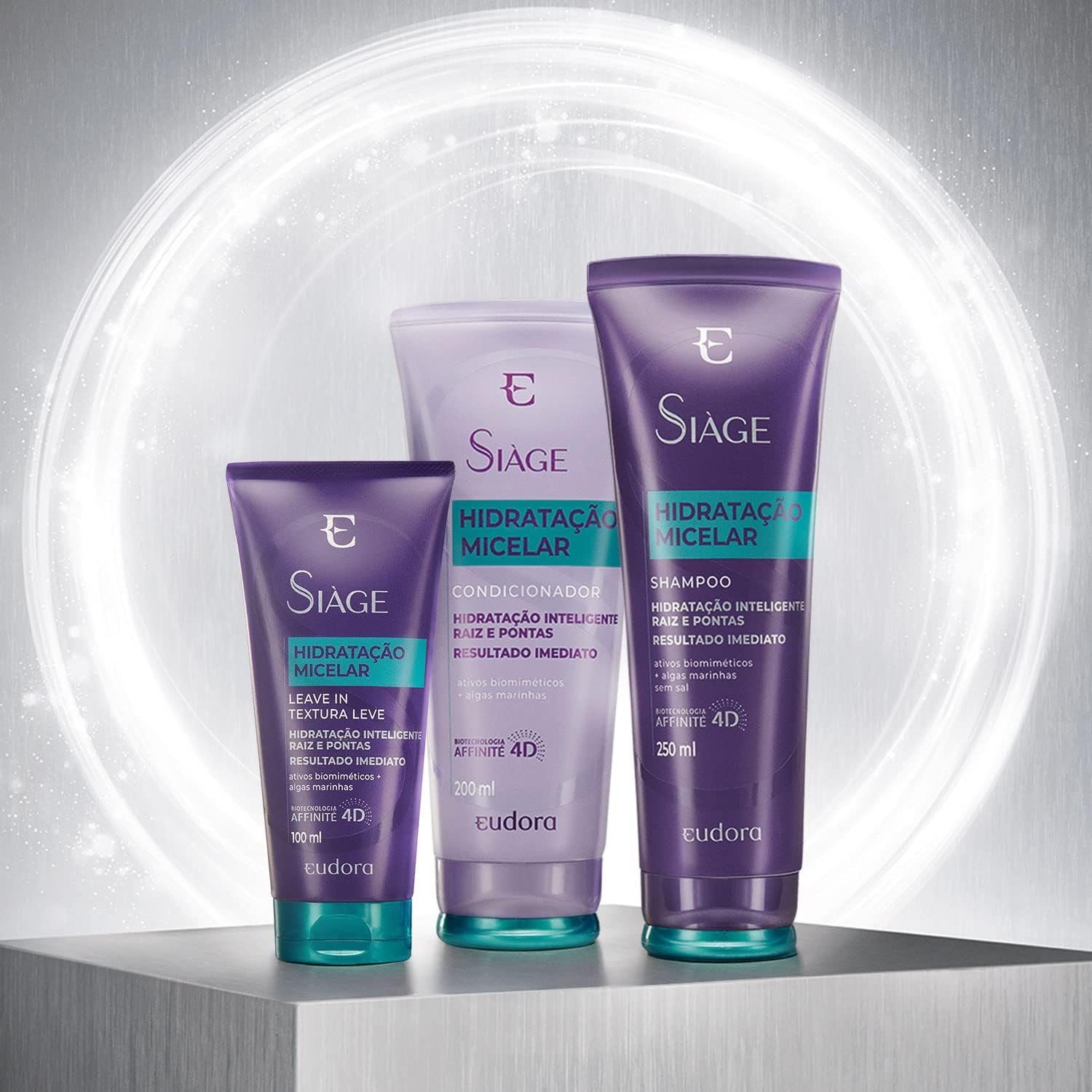 Eudora Kit Siàge Hidratação Micelar: Shampoo 250ml + Condicionador 200ml + Leave-In 100ml na Amazon
