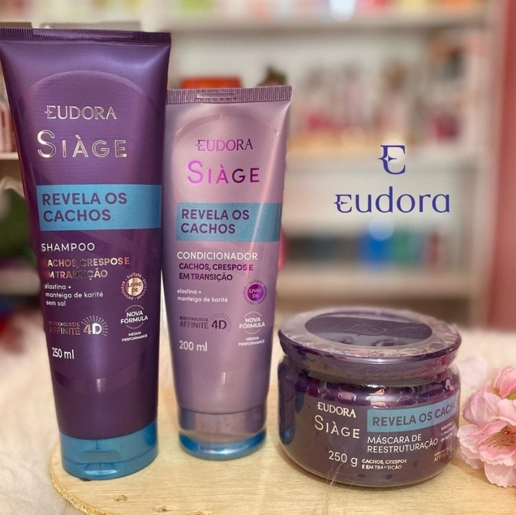 Eudora Kit Siàge Revela os Cachos: Shampoo 250ml + Máscara 250g + Condicionador 200ml na Amazon