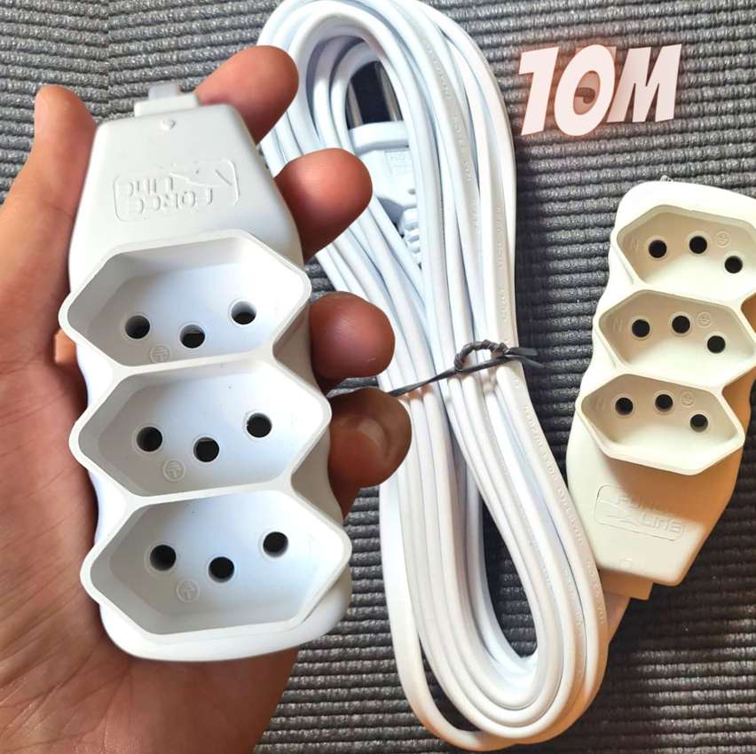 Extensao 3 Tomadas Slim Tripolar Force Line Branco 10,0M na Amazon