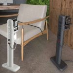 Extensão elétrica tipo totem vertical EasyPlug com 6 tomadas e 2 USB com suporte para smartphones na Amazon