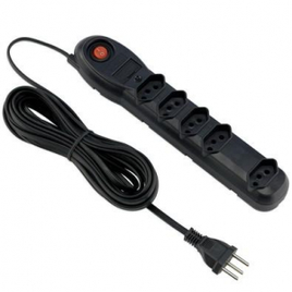 Extensão Force Line Protetor Adaptador 5 Tomadas 3m Bivolt - 7202 na KaBuM!