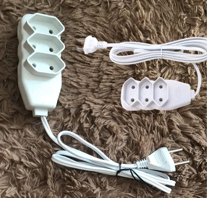 Extensão Slim 3 Tomadas Bipolar Bivolt 1 Metro Branco - Force Line na Amazon