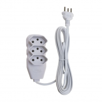 Extensão Slim 3 Tomadas Tripolar Bivolt 3 Metros Branco - Force Line na Amazon